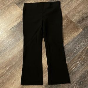 Loft stretchy pull on dress pants M black ankle length